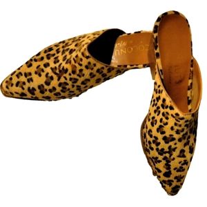 Coconuts by Matisse Mule/Clog/Slip on Calf‎ Hair 7.5 leopard/animal print